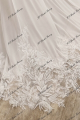 Chiffon A-line Wedding Gown With V-back
