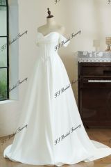 Simple Satin A-line Wedding Dress