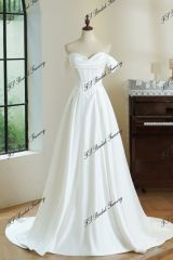Simple Satin A-line Wedding Dress