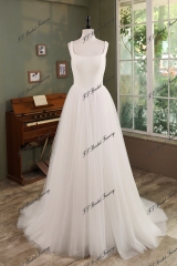 Simple Tulle A-Line Bridal Gown