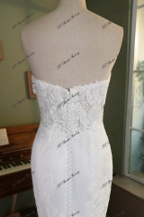 Sweet Heart Lace Applique Mermaid Satin Wedding Gown