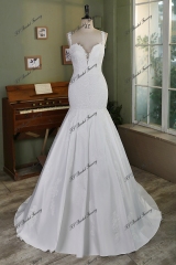 Sweet Heart Lace Applique Mermaid Satin Wedding Gown