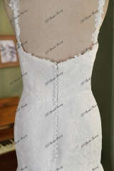 Sweet Heart Lace Applique Mermaid Satin Wedding Gown
