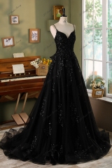 Detached Straps Beading Tulle Ball Gown