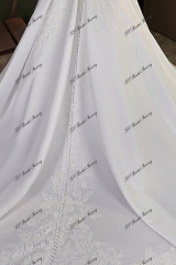 Sweet Heart Lace Applique Mermaid Satin Wedding Gown
