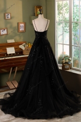 Detached Straps Beading Tulle Ball Gown