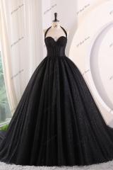 Detached Straps Beading Tulle Ball Gown