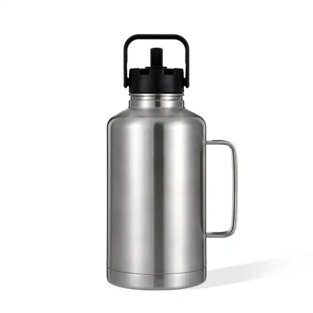 64oz High Quality Water Tank BPA Free Stainless Steel Beer Growler Sports Bottle Outdoor Travel Jug Handle Beer Growler