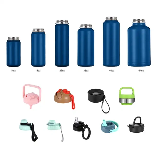 2023 BPA free LFGB Double walled Insulated 18/8 Stainless Steel Vacuum Flask Sport Water Bottle with straw easy carry