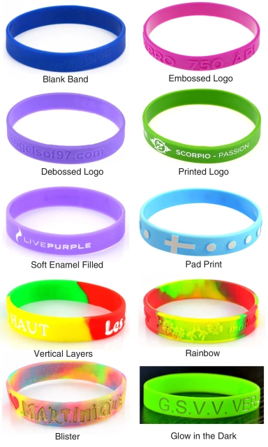 Eco-friendly Color Custom Logo Rubber Bracelet Wrist Band Silicone Wristband