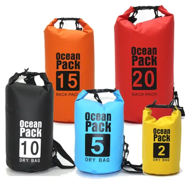 Outdoor Wholesale Ocean Pack 2L 3L 5L 10L 15L 20L 30L PVC tarpaulin Waterproof dry bag waterproof backpack