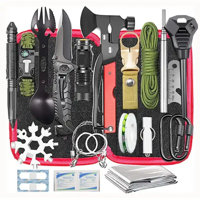 Emergency Survival Kit 13 in 1, Mini Survival Equipment Kit Outdoor Survival Tools For Adventure Outdoor Camping Sports