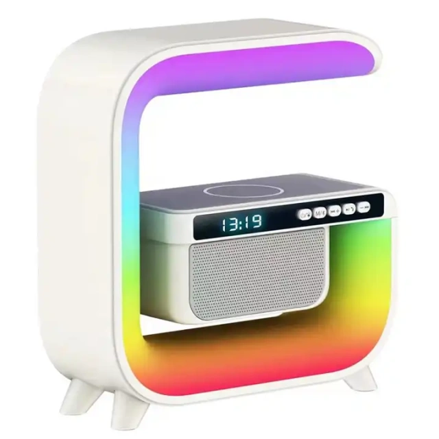 Multi-Function BT Speaker with Led Atmosphere Rgb Lamp G3 Phone Wireless Charger Station