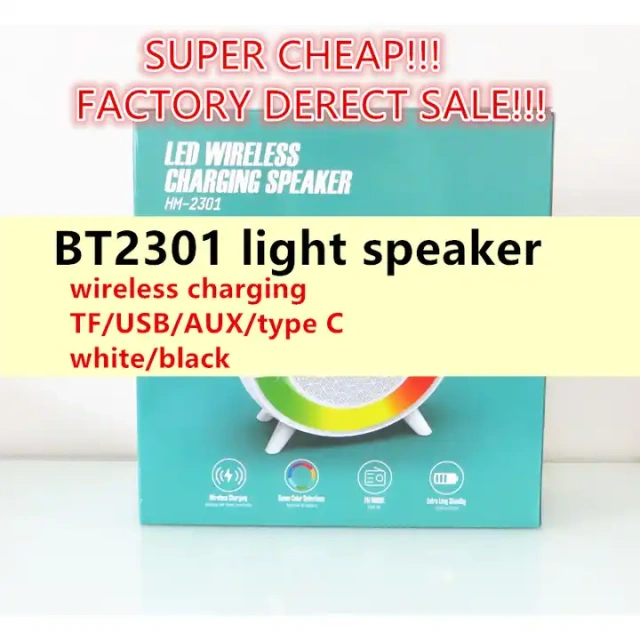 Multi-Function BT Speaker with Led Atmosphere Rgb Lamp G3 Phone Wireless Charger Station