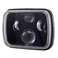 High quality 5x7 inch truck led headlight for jeep cherokee xj/GMC headlamp with rectangular halo ring