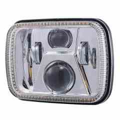 High quality 5x7 inch truck led headlight for jeep cherokee xj/GMC headlamp with rectangular halo ring