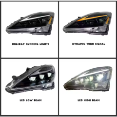 RGB LED Headlights Headlamp for Lexus IS 250/300 350 2006-2012 Sequential Front Lamp for IS Series Accessory