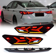 Smoke LED Tail Lights + Trunk set For 2018-2024 Toyota Camry Rear Lamp Assembly(Red)
