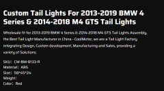Custom Tail Lights For 2013-2019 BWM 4 Series & 2014-2018 M4 GTS Tail Lights