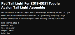 Red Tail Light For 2019-2021 Toyota Avalon Tail Light Assembly