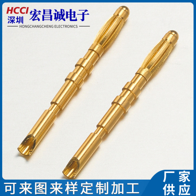 Connector pin jack aviation connector pin jack crown spring pin socket female hole beryllium copper gold plated.