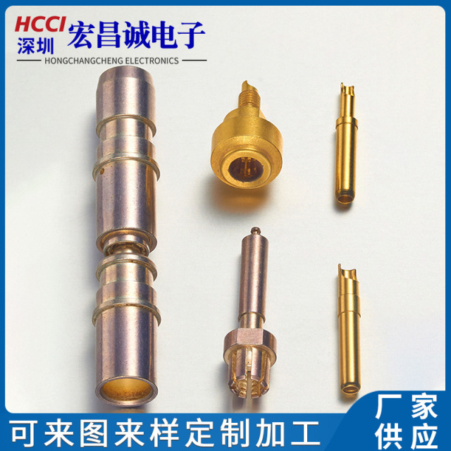 Copper hole parts, pin parts, copper parts, copper pins, copper sockets, spring copper pins, gold plating