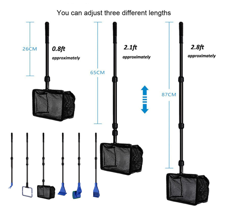 LONDAFISH Cleaning Tools for Aquarium Cleaning Kit for Fish Tank Glass Tank Cleaning kit 6-in-1