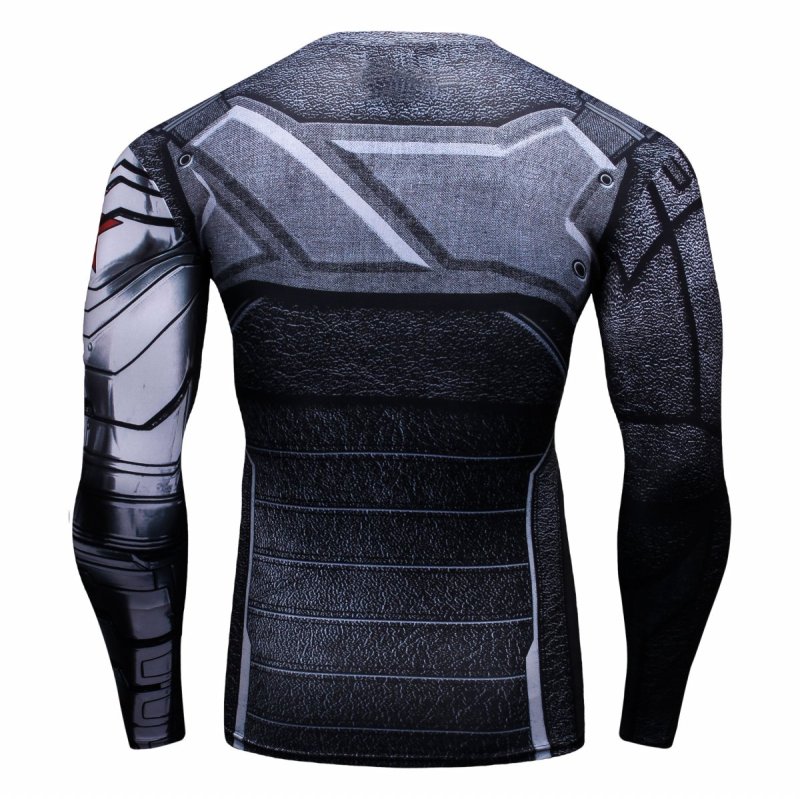 Cody Lundin Men's Compression Workout Top Winter Warrior Cosplay Long Sleeve Sport Tight Shirt