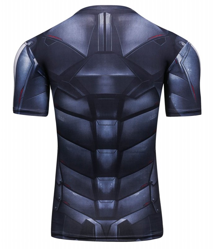 Red Plume Men's Film Super-Hero Series Compression Sports Shirt Skin Running Short Sleeve Tee