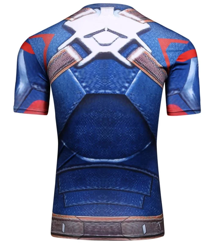 Red Plume Men's Film Super-Hero Series Compression Sports Shirt Skin Running Short Sleeve Tee