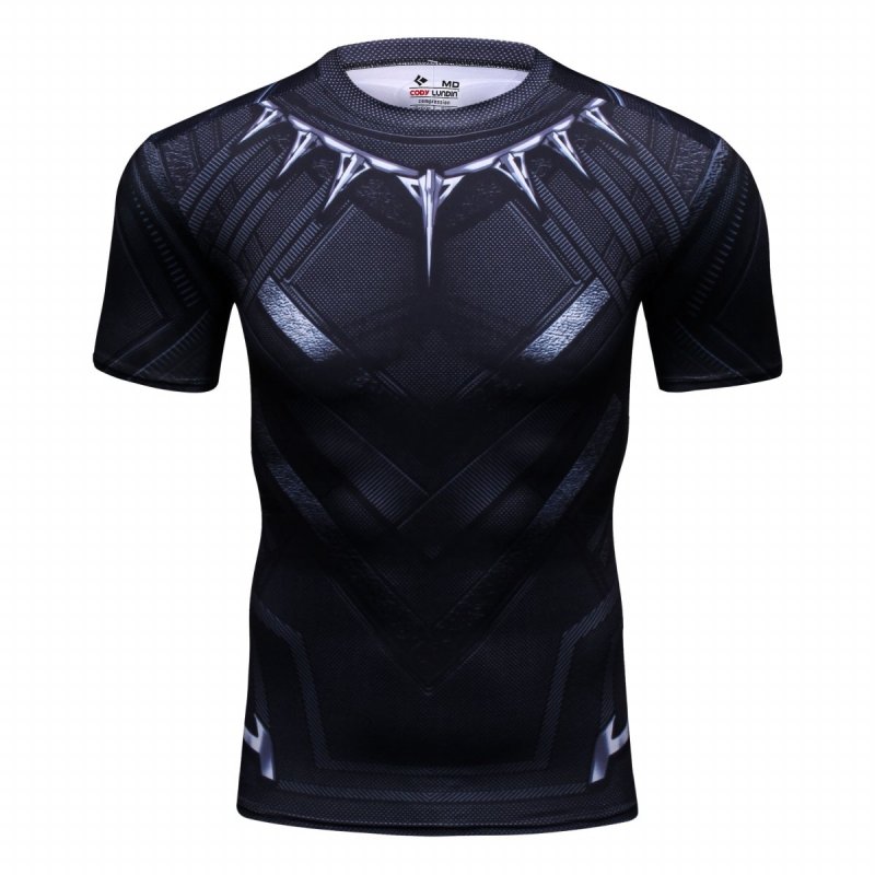 Red Plume Men's Film Super-Hero Series Compression Sports Shirt Skin Running Short Sleeve Tee