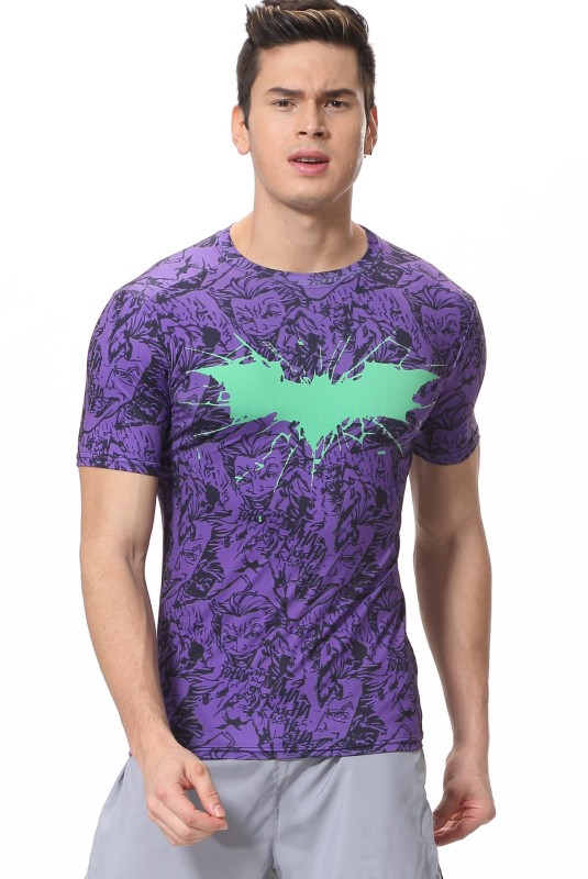 Men's Super-Hero Batman Spiderman American Captain Panther punisher Iron man Superman Sports Shirt Running Short Sleeve Tee