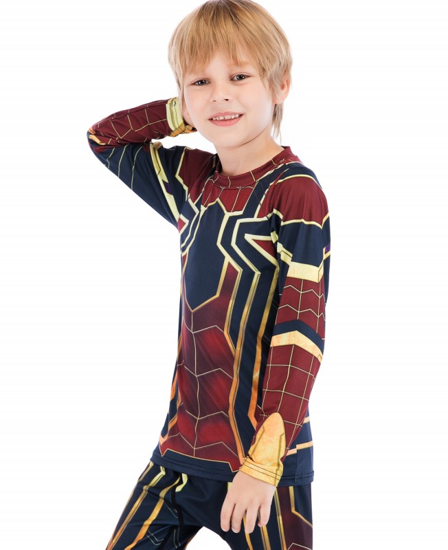 Boys Superhero Long Sleeve Boys Party Classic Role Playing Leisure Long Sleeve T-Shirt