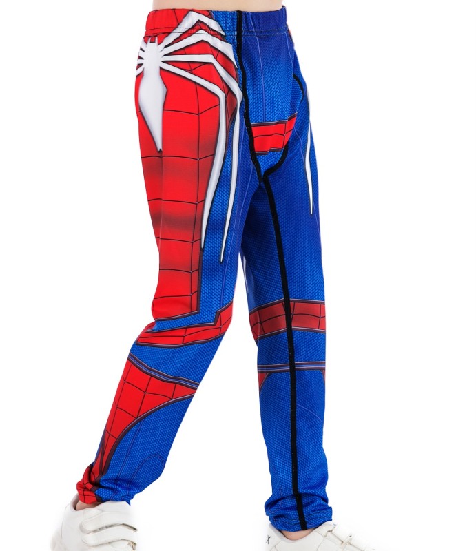 Boys Superhero Long Pants Lightweight Compression Leggings Base Layer Kids Sport Running Trouser