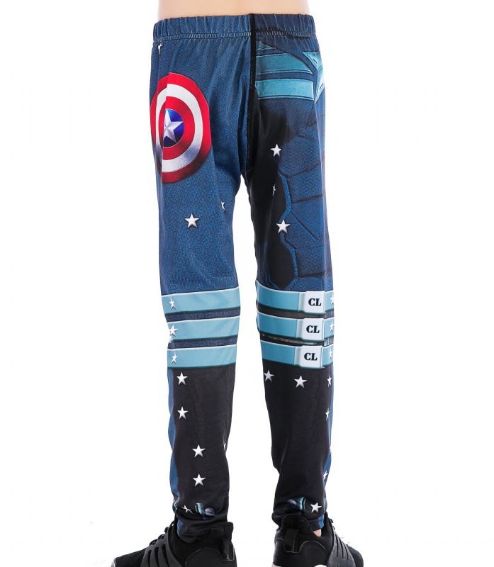 Boys Superhero Long Pants Lightweight Compression Leggings Base Layer Kids Sport Running Trouser