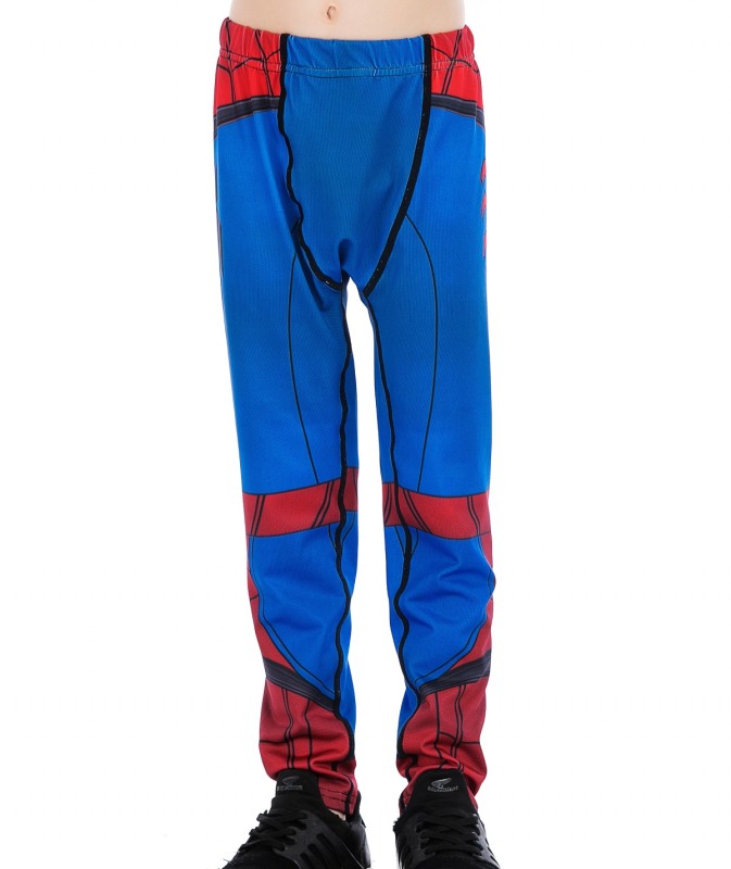 Boys Superhero Long Pants Lightweight Compression Leggings Base Layer Kids Sport Running Trouser