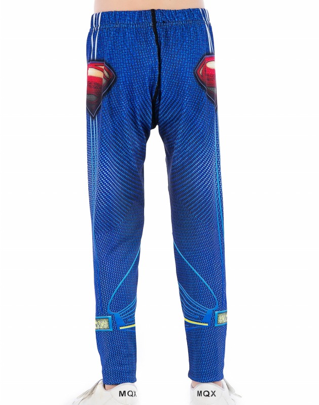 Boys Superhero Long Pants Lightweight Compression Leggings Base Layer Kids Sport Running Trouser