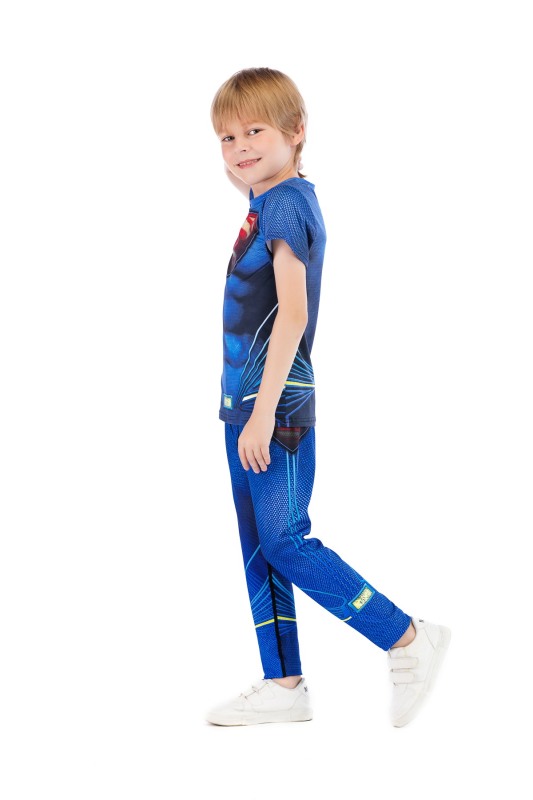 Boys Superhero Long Pants Lightweight Compression Leggings Base Layer Kids Sport Running Trouser