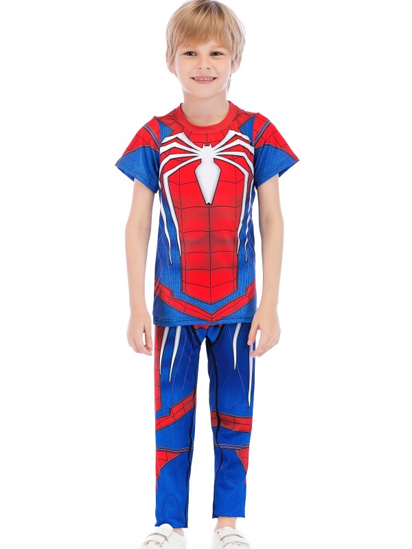 Boys Superhero Classic Serices Tracksuits Kids Role Playing Sports Performance Suit