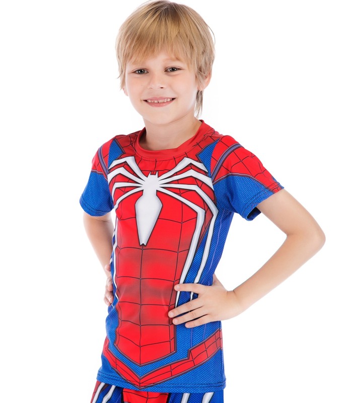 Boys Superhero Series Short Sleeve Boys Party Classic Role Playing Leisure Tops