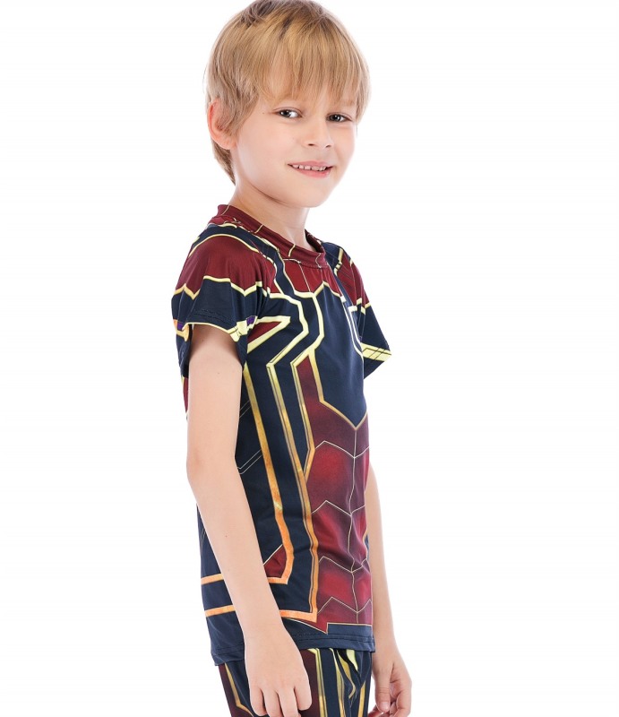 Boys Superhero Series Short Sleeve Boys Party Classic Role Playing Leisure Tops