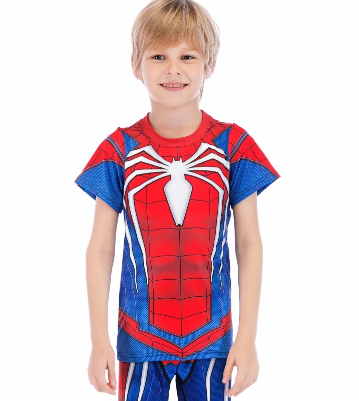 Boys Superhero Series Short Sleeve Boys Party Classic Role Playing Leisure Tops