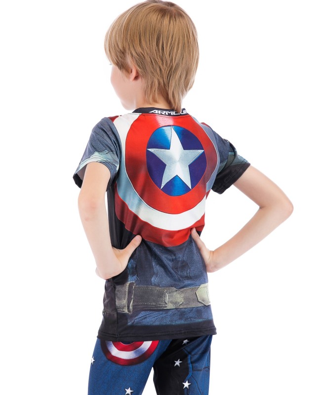 Boys Superhero Series Short Sleeve Boys Party Classic Role Playing Leisure Tops