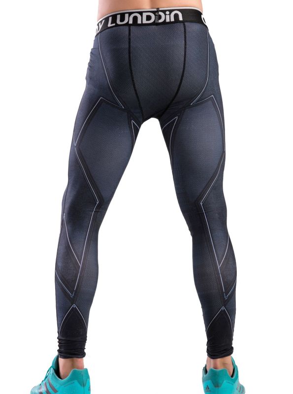 Men's Compression Elastic Tight Leggings Sport Lightning Printing Pants
