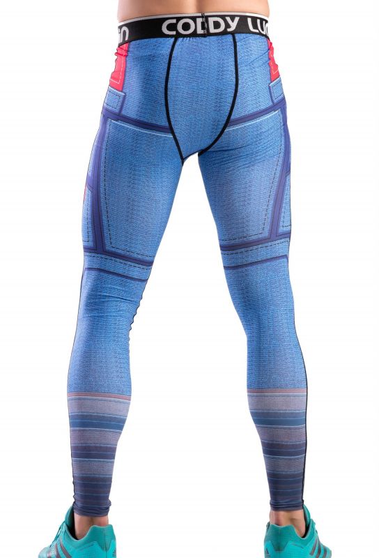 Men's Compression Elastic Tight Leggings Sport Printing Pants