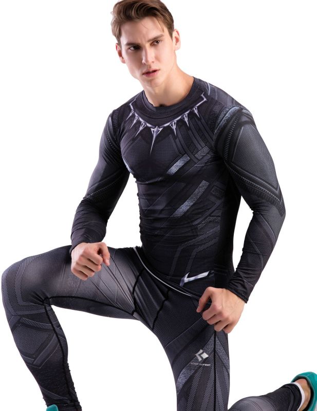 Mens Compression Running Gym Clothes Set Cosplay Set, Pants &amp; Shirt