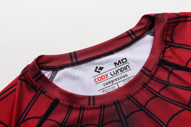 Men Cool Dry Compression Long Sleeve Base Layer Shirts, Spider Tee