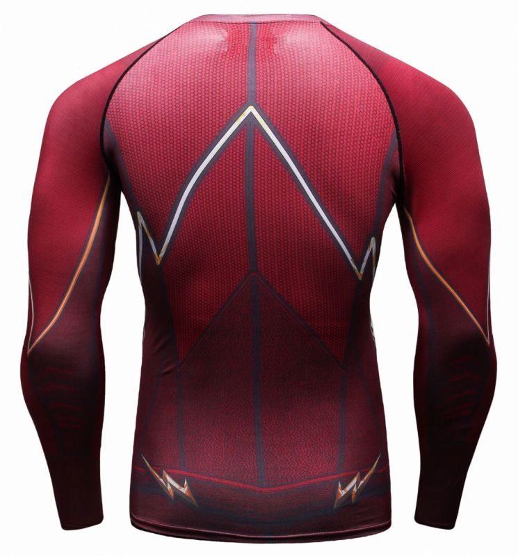 Men's Compression Sports Shirt Cool Lightning/Flash Running Long Sleeve Tee