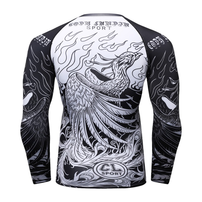 Men's Phoenix Jujitsu Shirt Fitness Sports Outdoor Running Long Sleeve