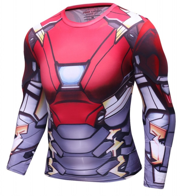 Men's Iron Superhero Sports Shirt Party/Gift Running Functional Long Sleeve Tee